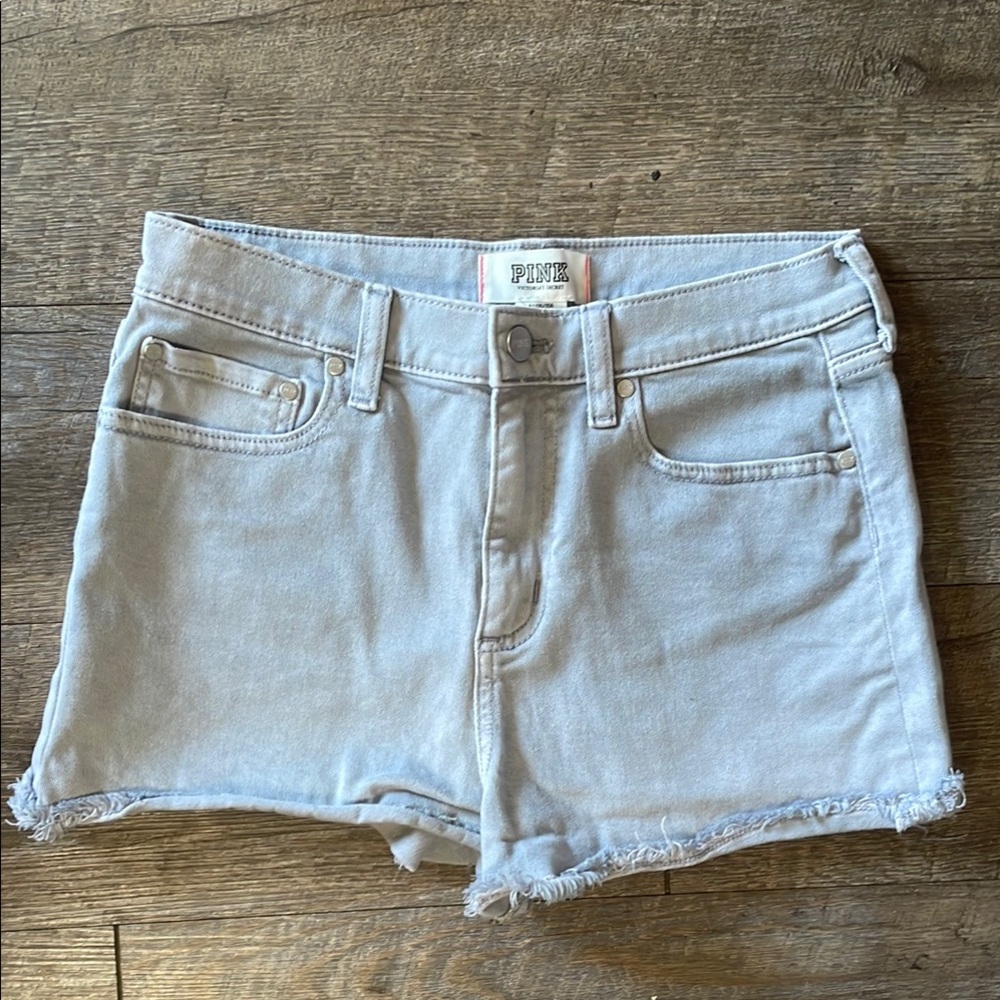 Victoria’s Secret PINK gray Denim high waisted Shorts